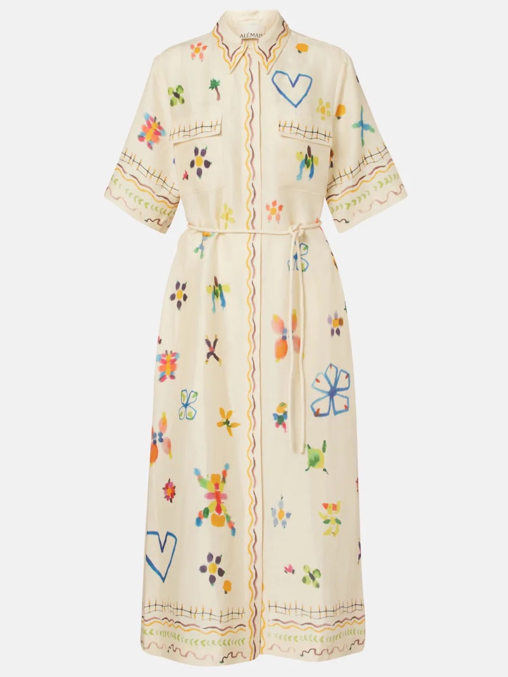 Alemais Sidi floral linen-blend shirt dress, US2 - Picture 2 of 11
